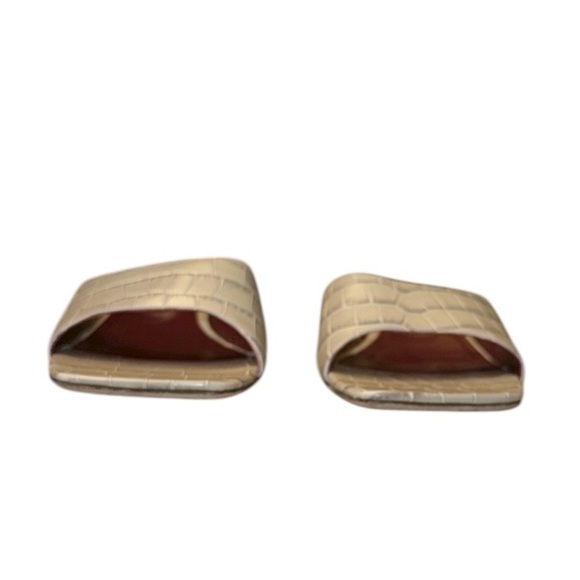 STAUD Simone croc-effect gray leather mules - Picture 4 of 4